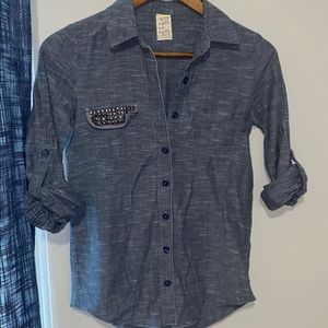 Billabong Button Up Top with Studs - Size Small